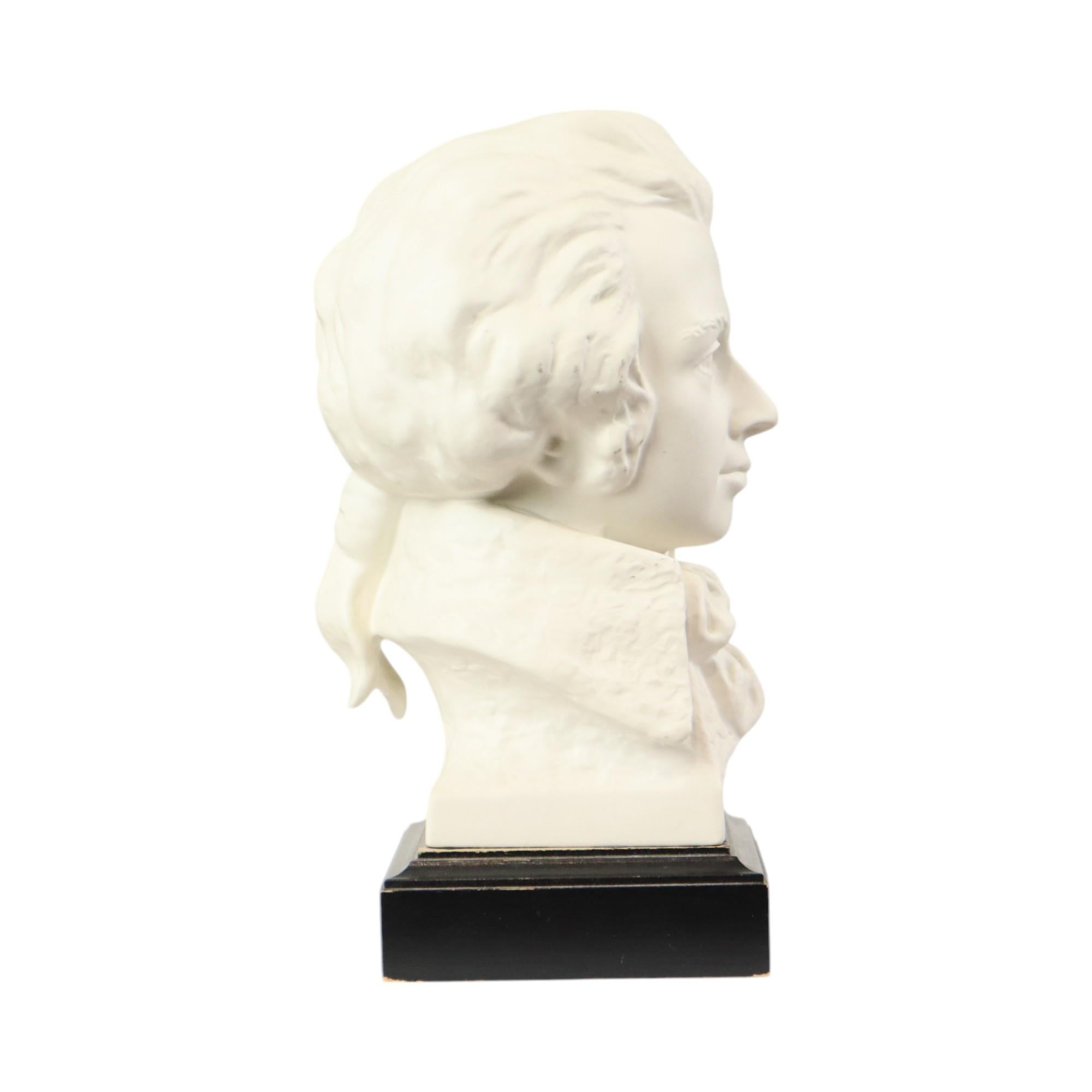 Intonaco Busto Mozart d'epoca in porcellana Goebel Bochmann in vendita