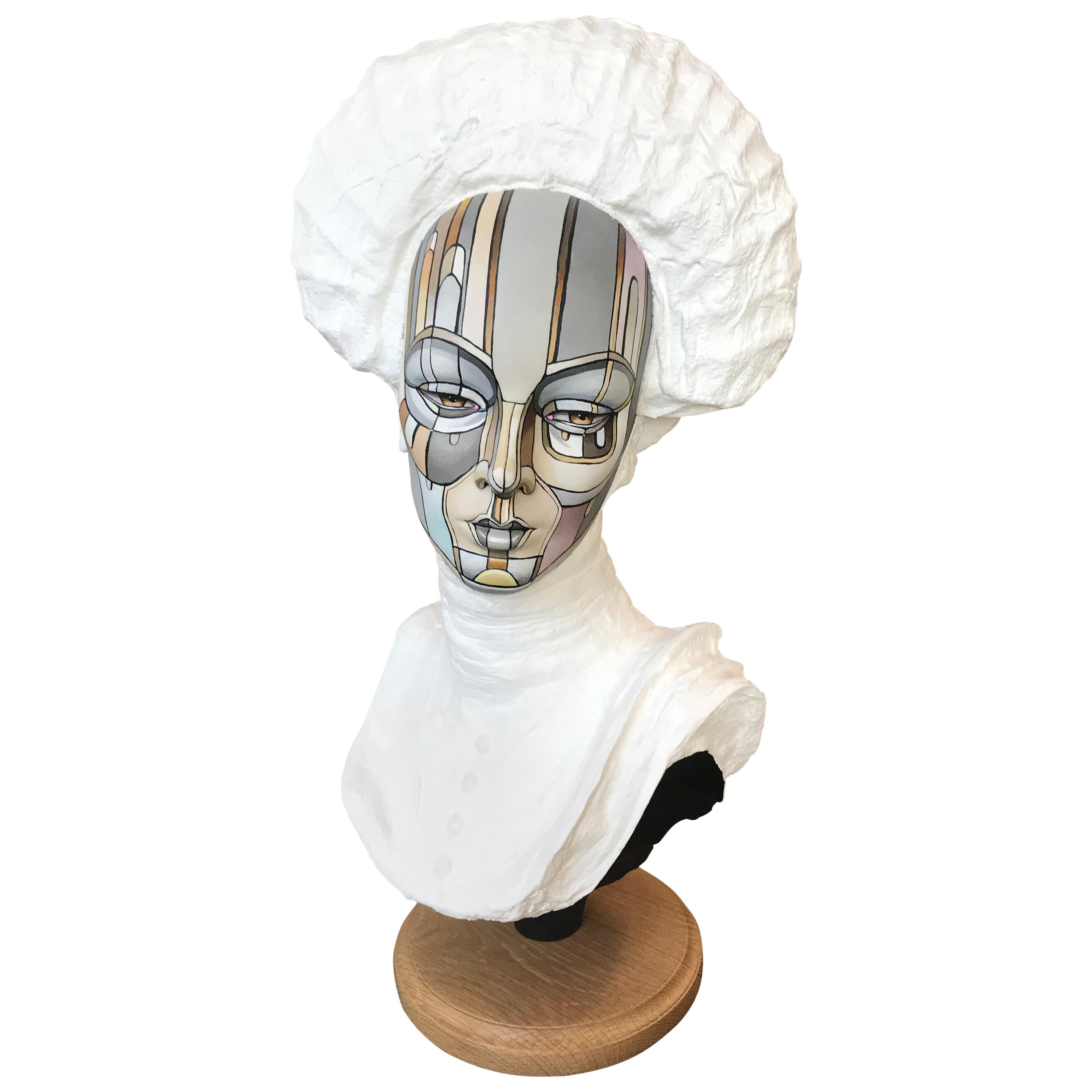 Vintage Bust of a Young Women, Signed David Gilmore, USA, 2019