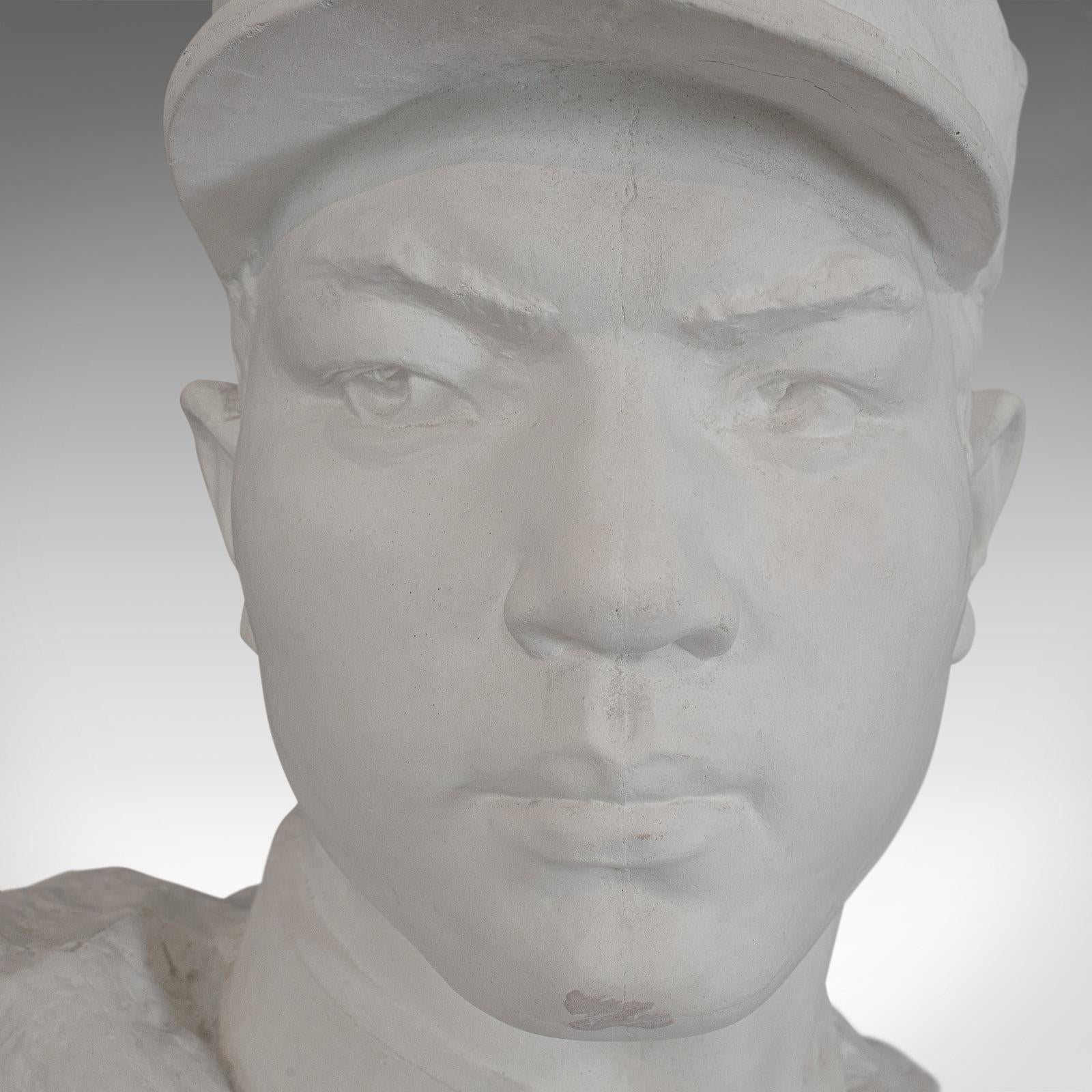 Vintage Bust, Oriental, Plaster, Historical, Sculpture, Mao Zedong, 20th Century 4