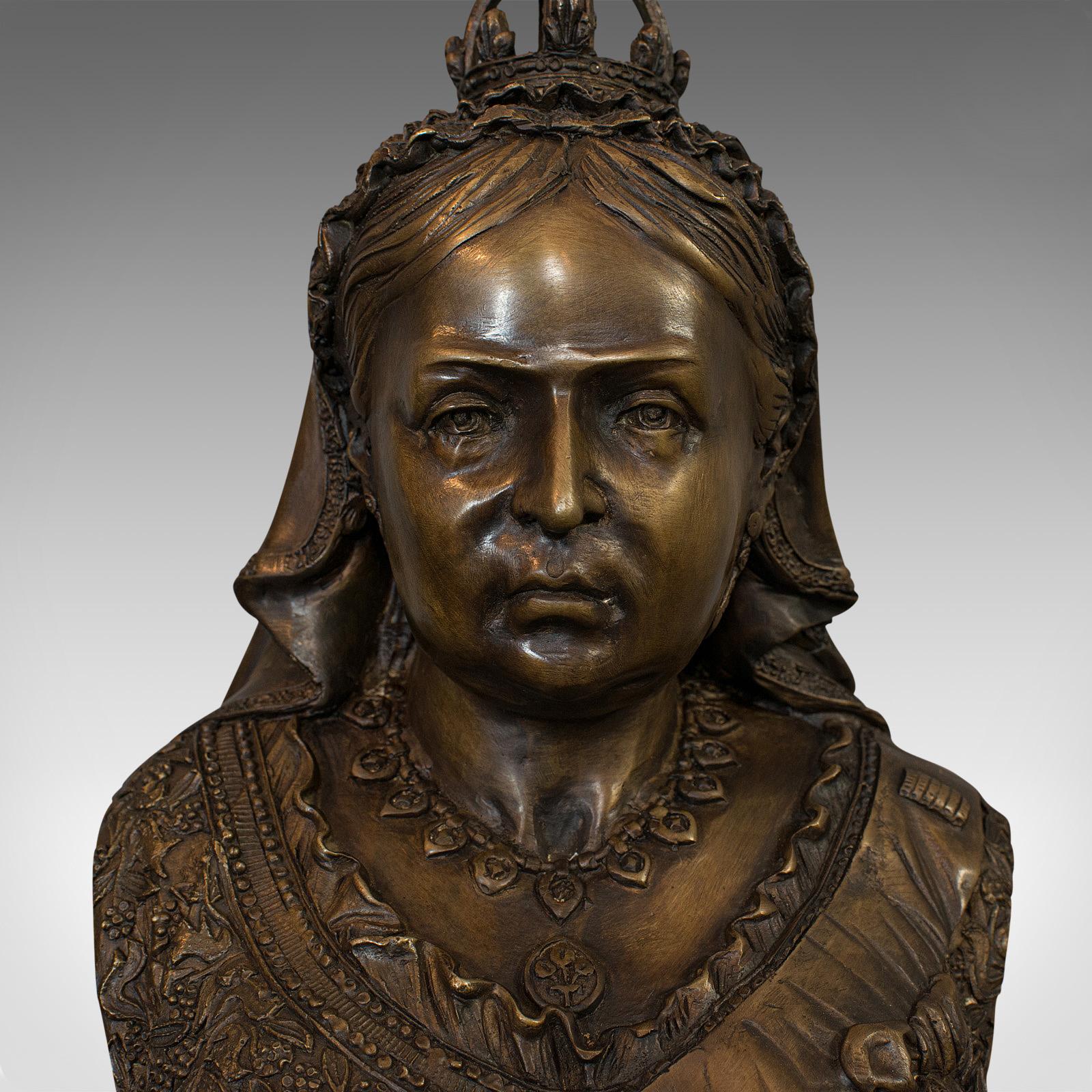 Vintage Bust, Queen Victoria, English, Bronze, Royal Portrait, Monarch, Empress 1