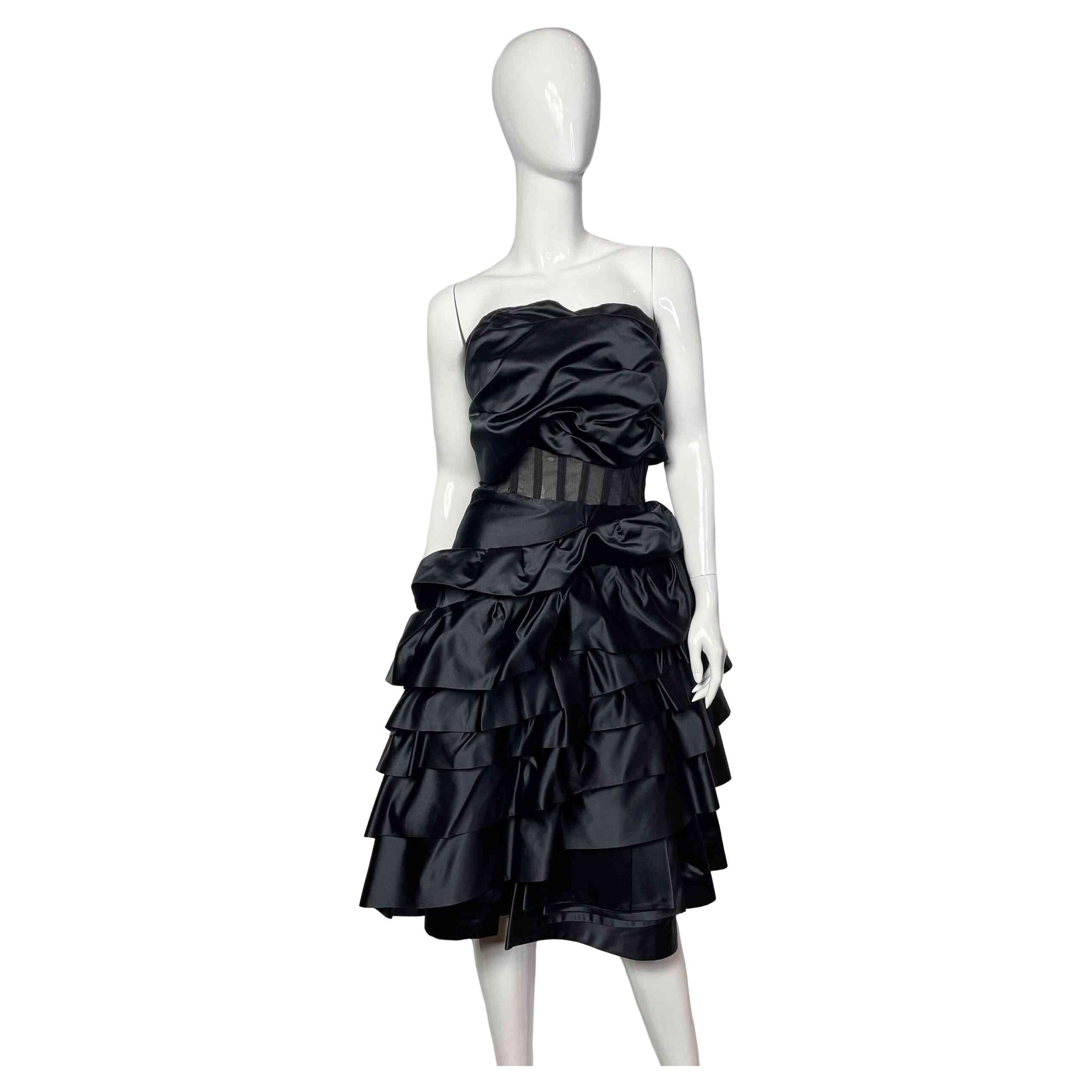 Vintage Bustier Satin Dress For Sale