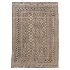 Retro but Modern Afghan Rug with Detailed Borders 