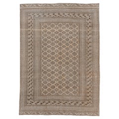 Vintage but Modern Afghan Rug with Detailed Borders