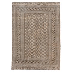 Vintage but Modern Afghan Rug with Detailed Borders 