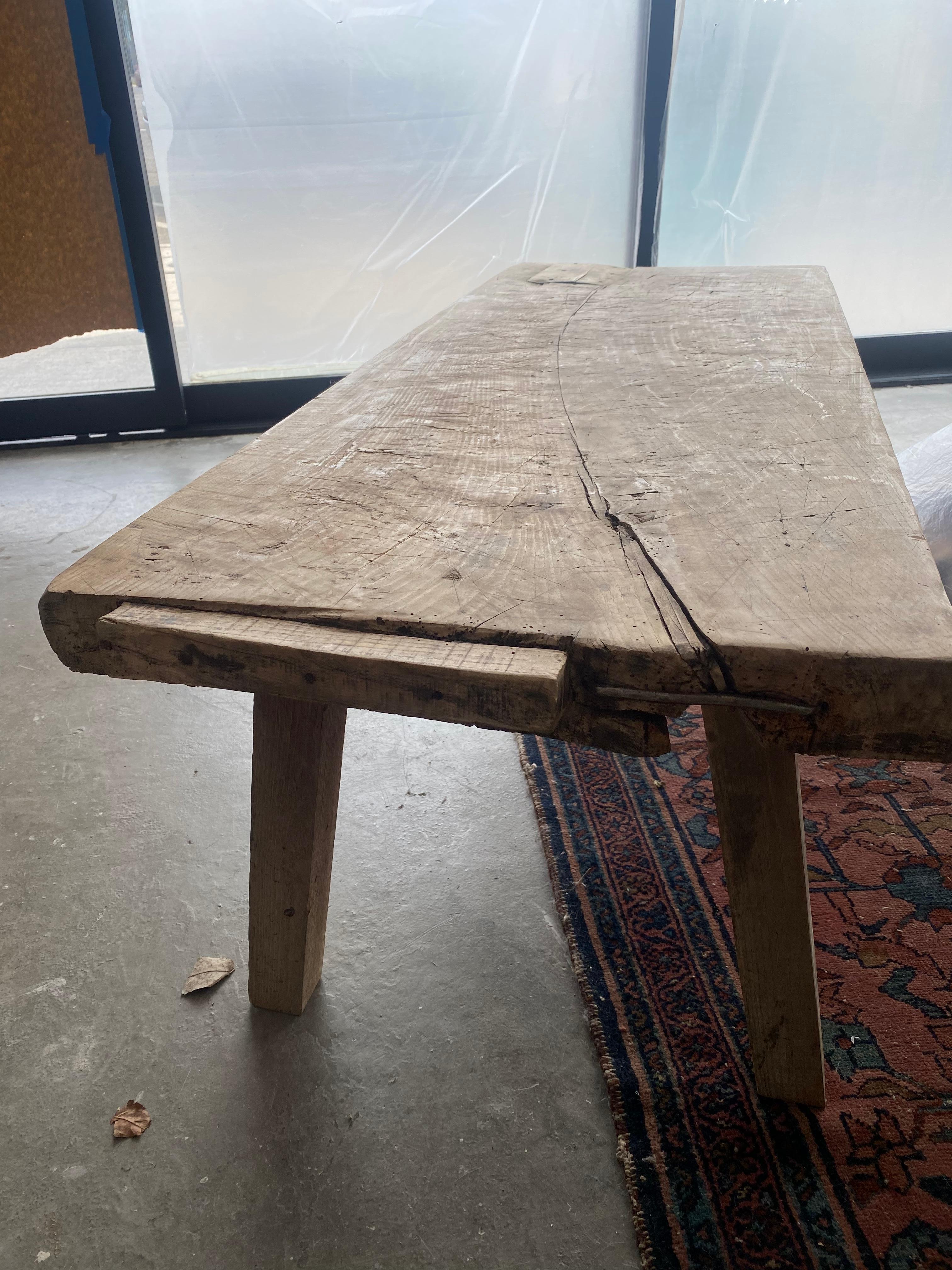 Vintage Butcher Block Coffee Table In condizioni buone a Los Angeles, CA
