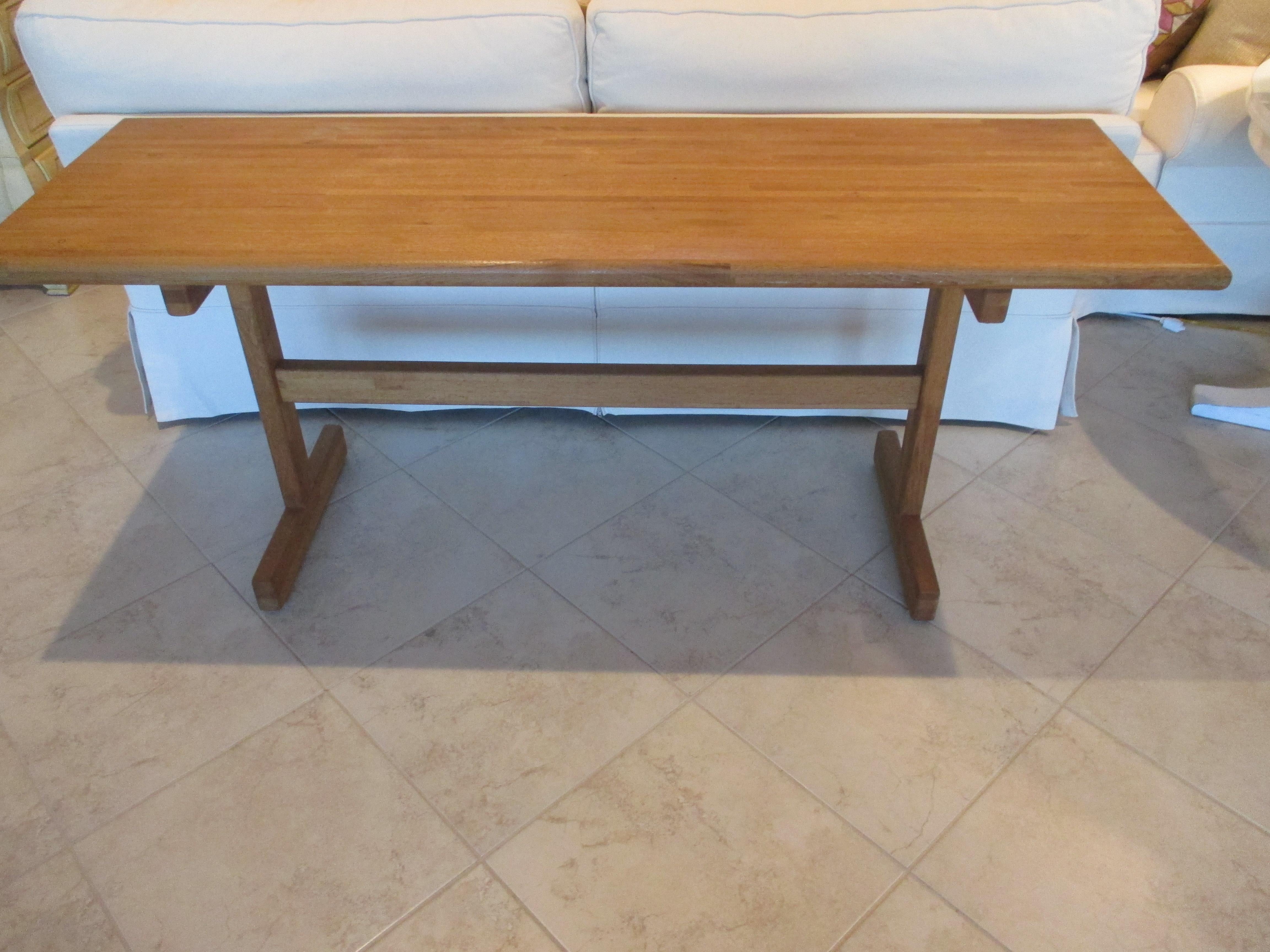 Stained Vintage Butcher Block Console For Sale