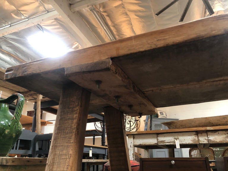 Vintage Butcher Block Console Table For Sale at 1stDibs