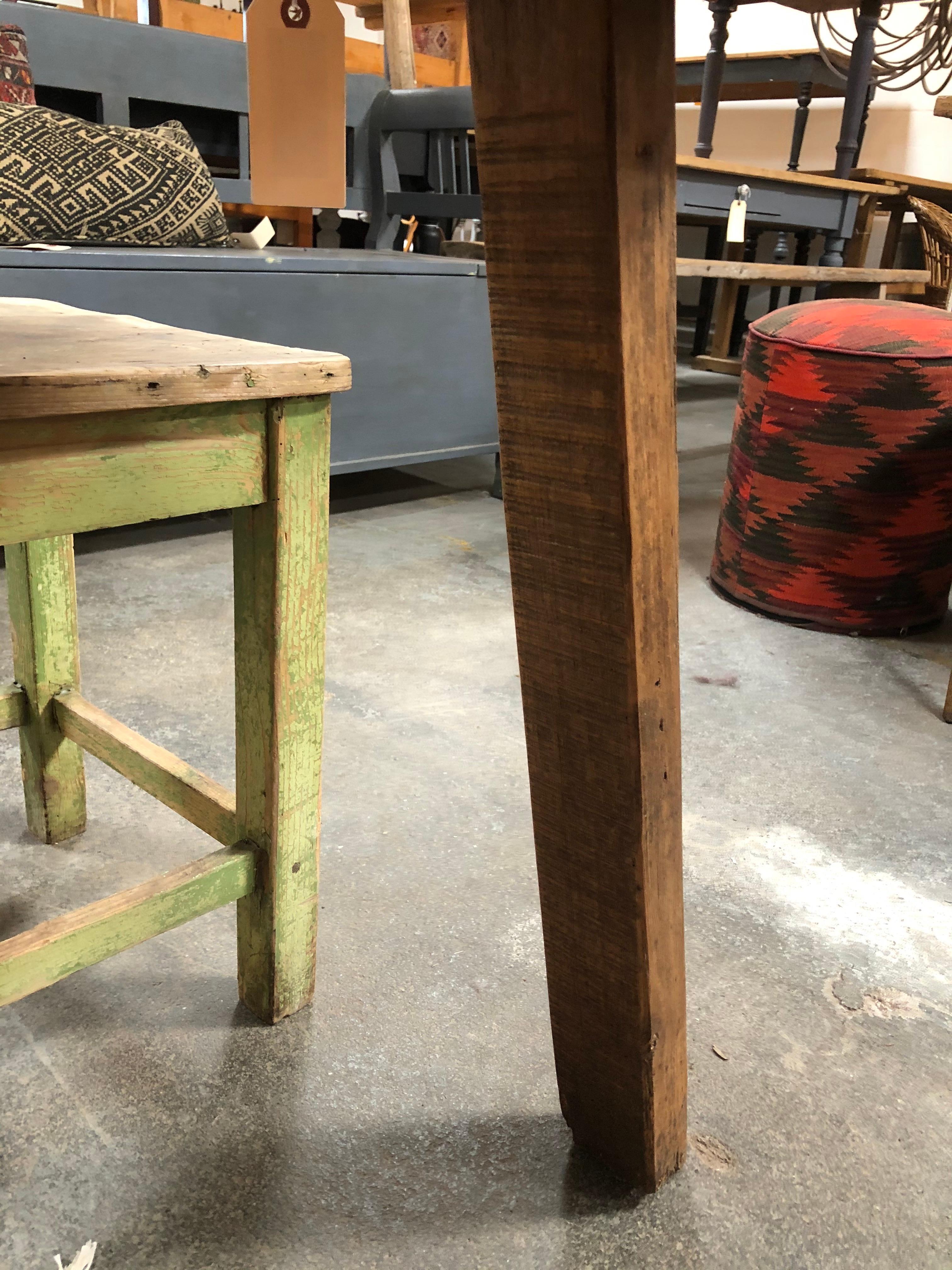 Vintage Butcher Block Console Table In Good Condition In Los Angeles, CA