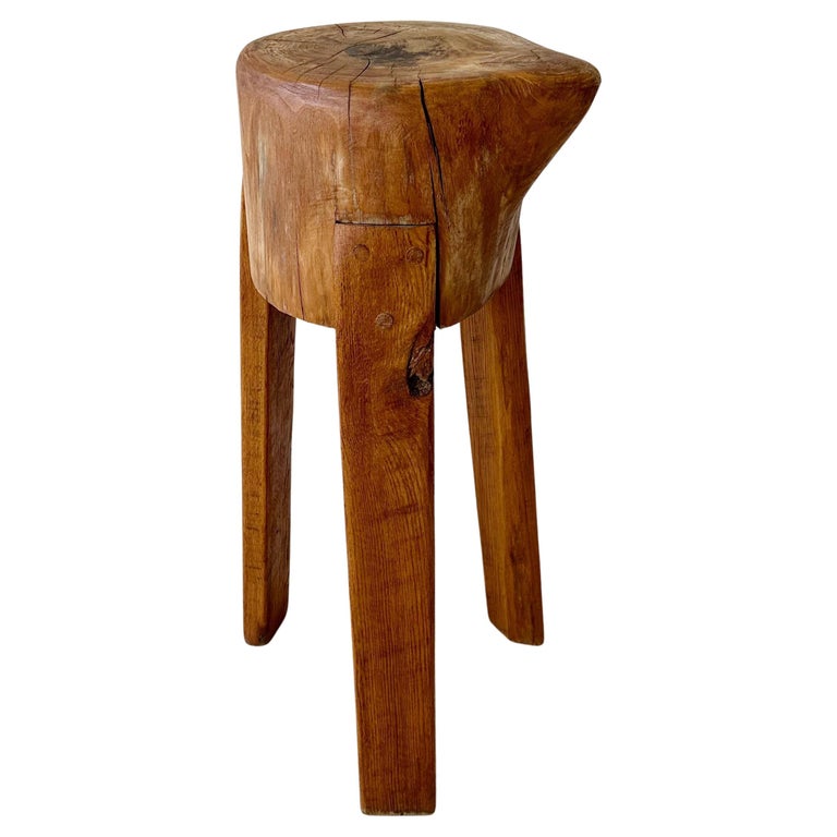Vintage Butcher Block Pedestal Table For Sale at 1stDibs