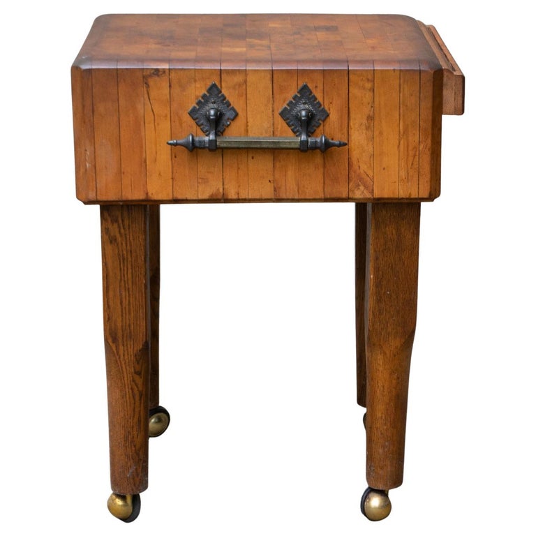 Vintage Butcher Block Table at 1stDibs