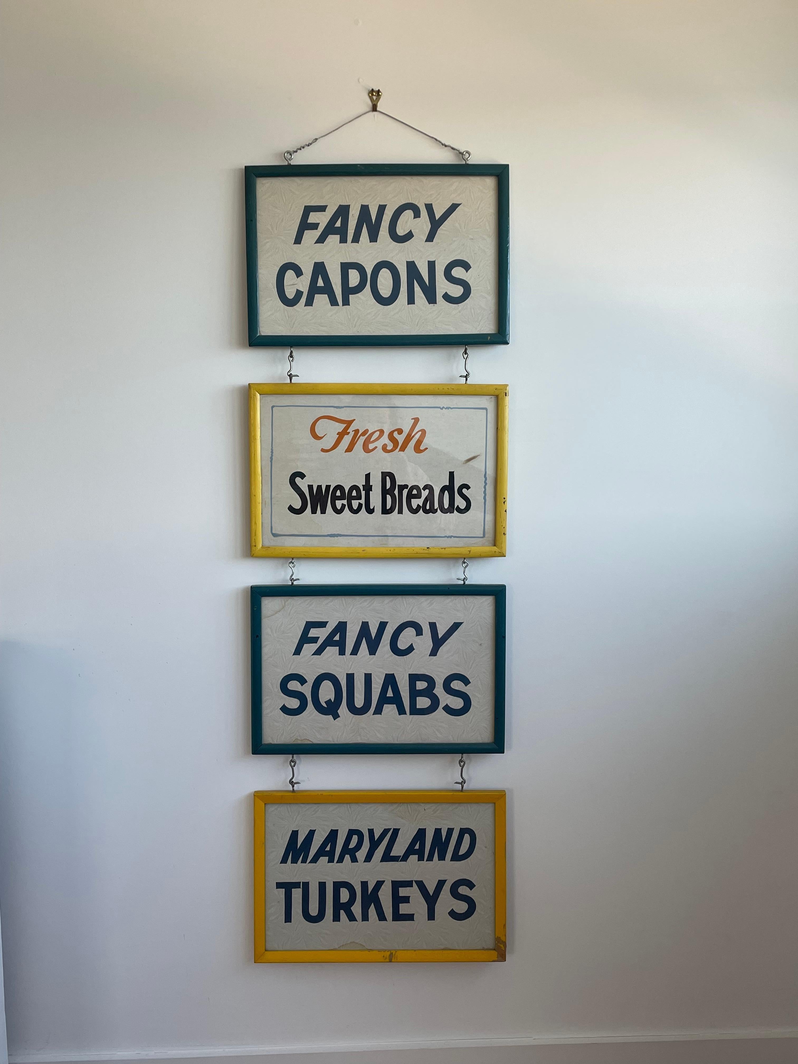 Folk Art Vintage Butcher Shop Sign For Sale