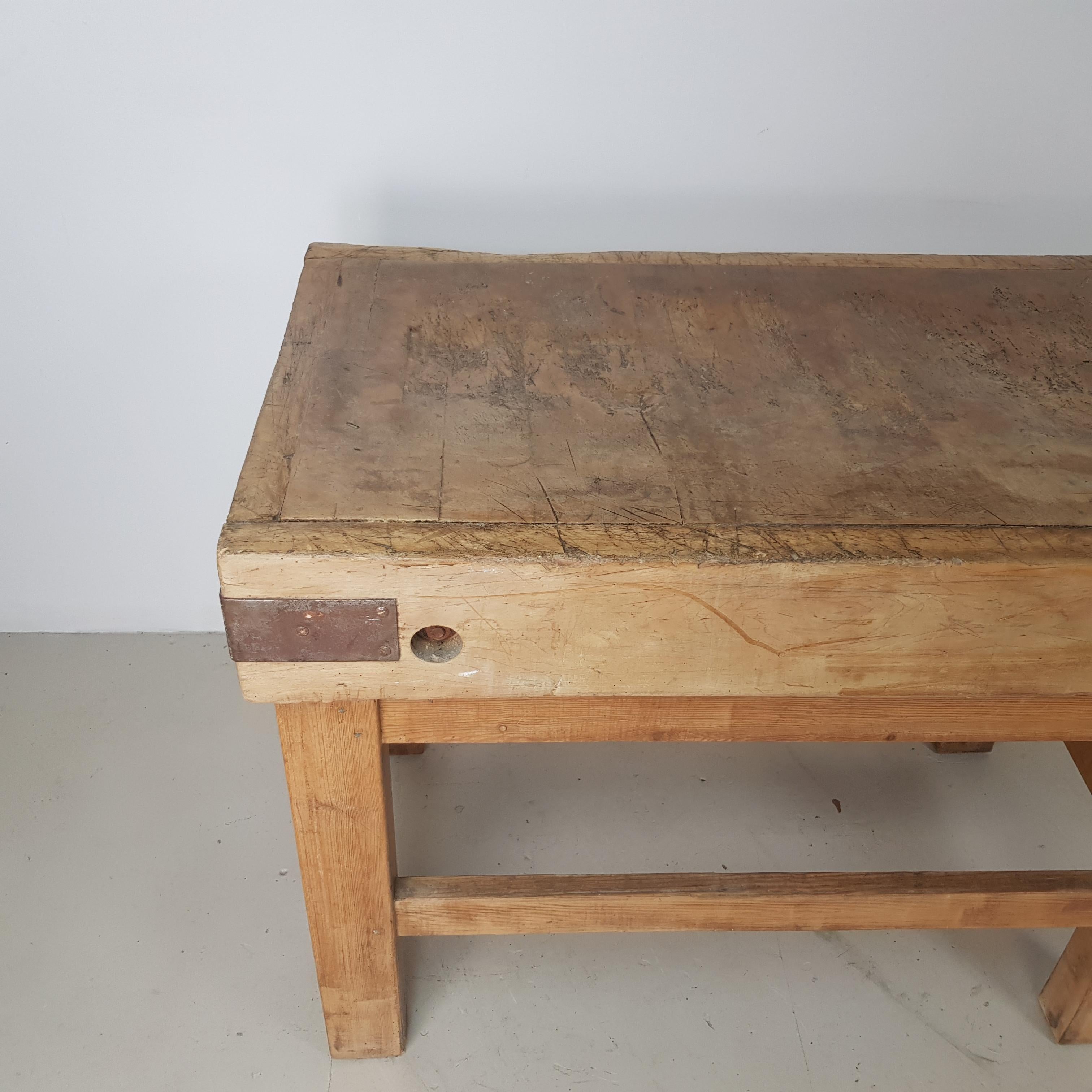 Early 20th Century Vintage Butchers Block