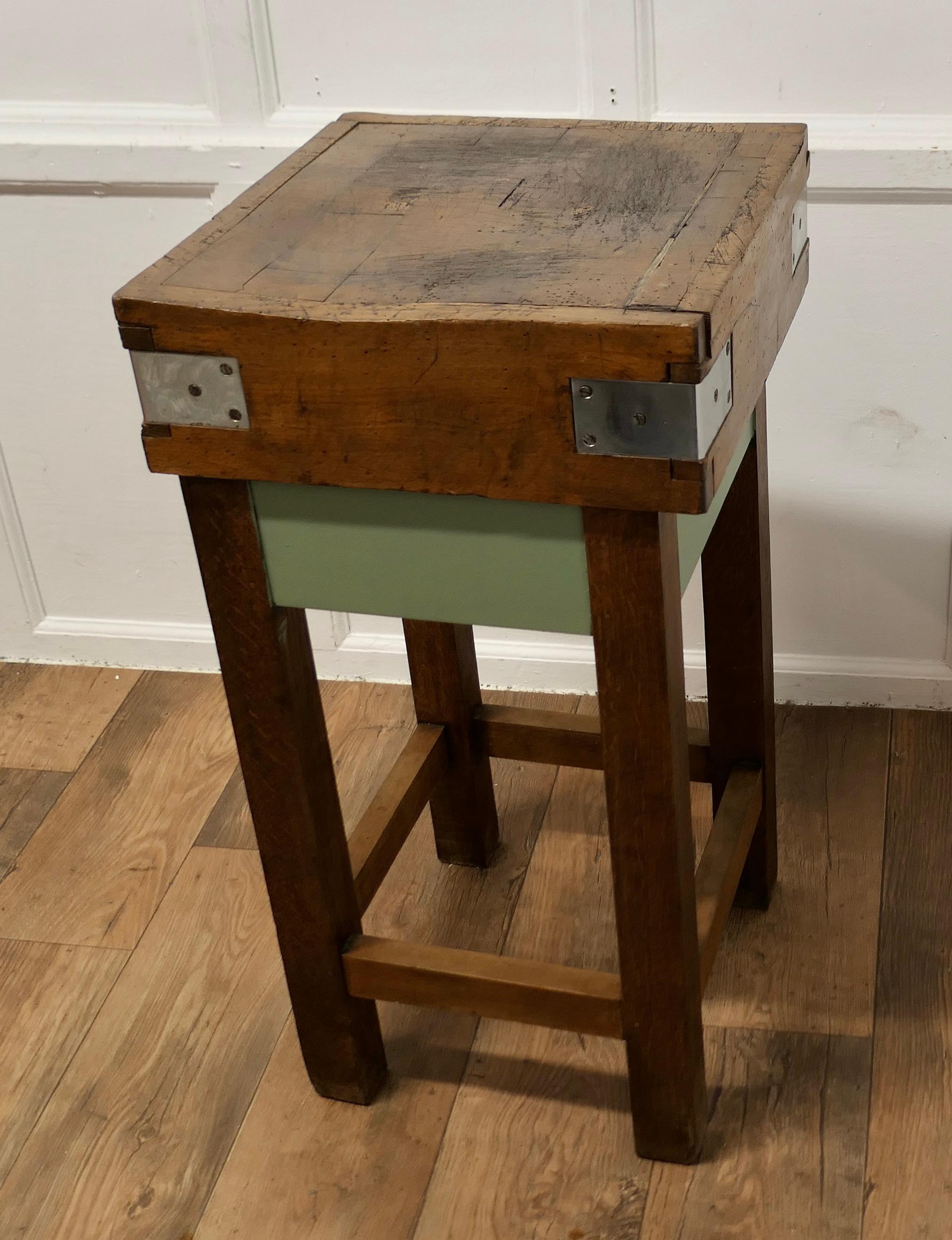 Industrial Vintage Butchers Block  This is a Useful neat size  For Sale