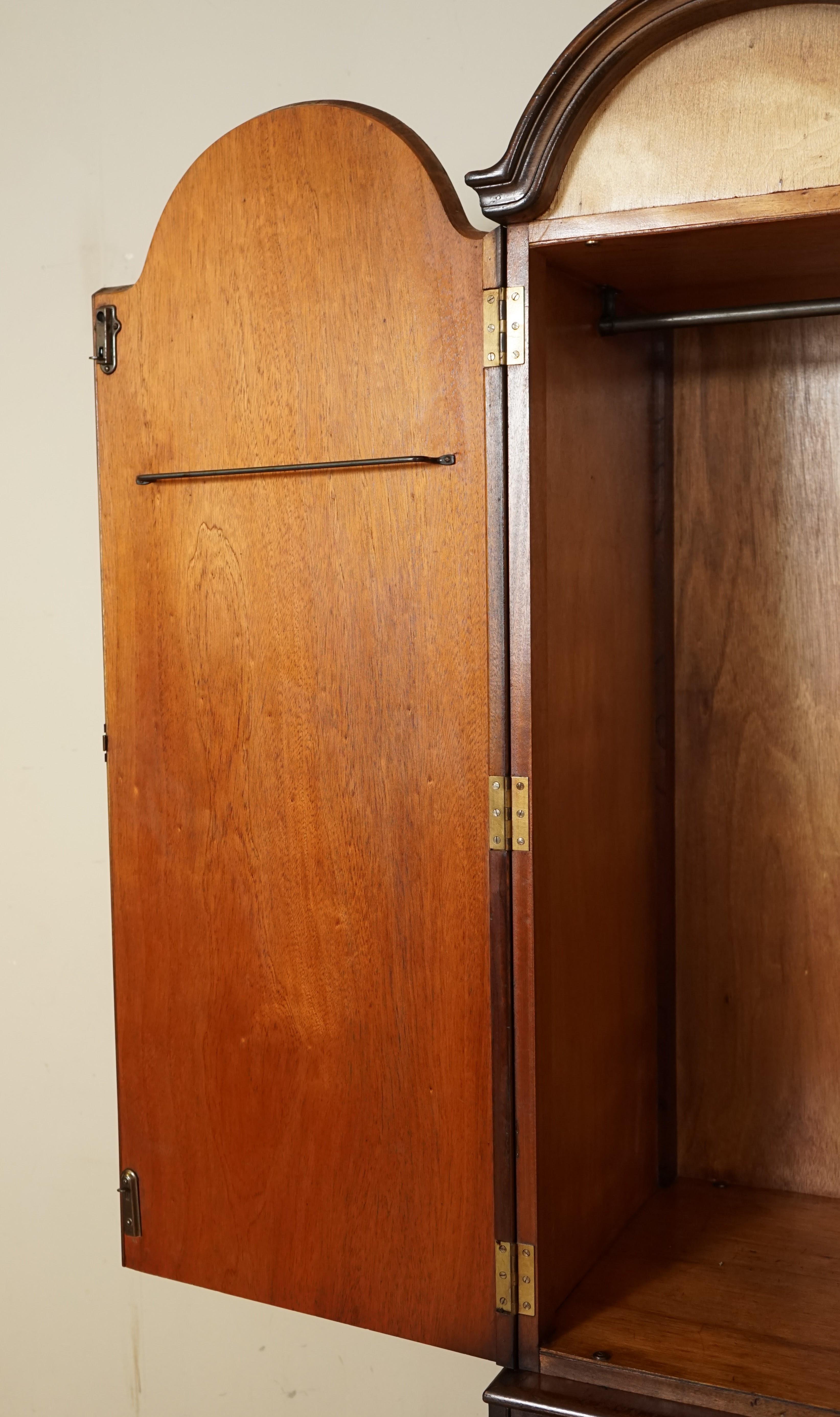 Vintage Butilux circa 1960's Art Deco Dome Shape Burr Walnut Double Wardrobe 2