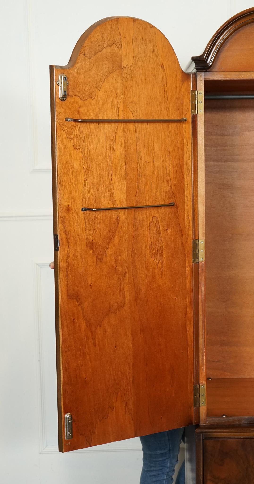 VINTAGE BUTILUX CiRCA 1960'S ART DECO DOME SHAPE BURR WALNUT DOUBLE WARDROBE 5