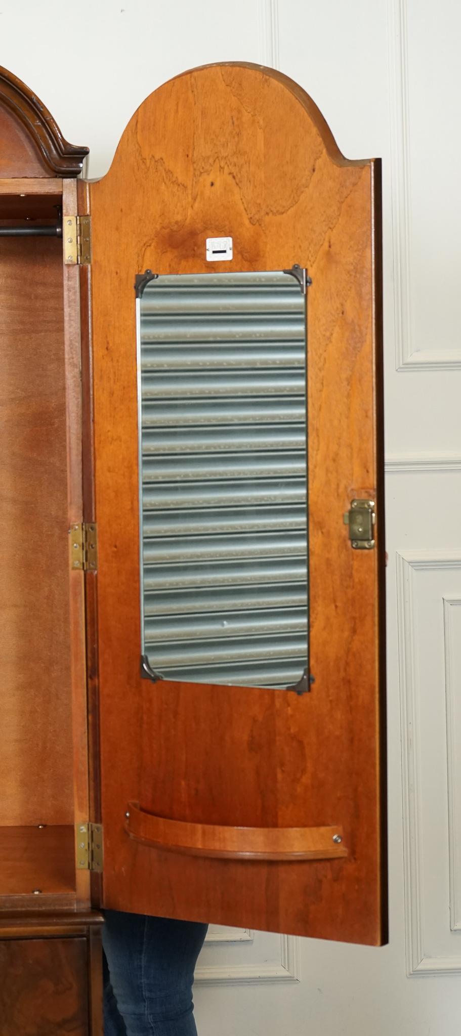 VINTAGE BUTILUX CiRCA 1960'S ART DECO DOME SHAPE BURR WALNUT DOUBLE WARDROBE 6