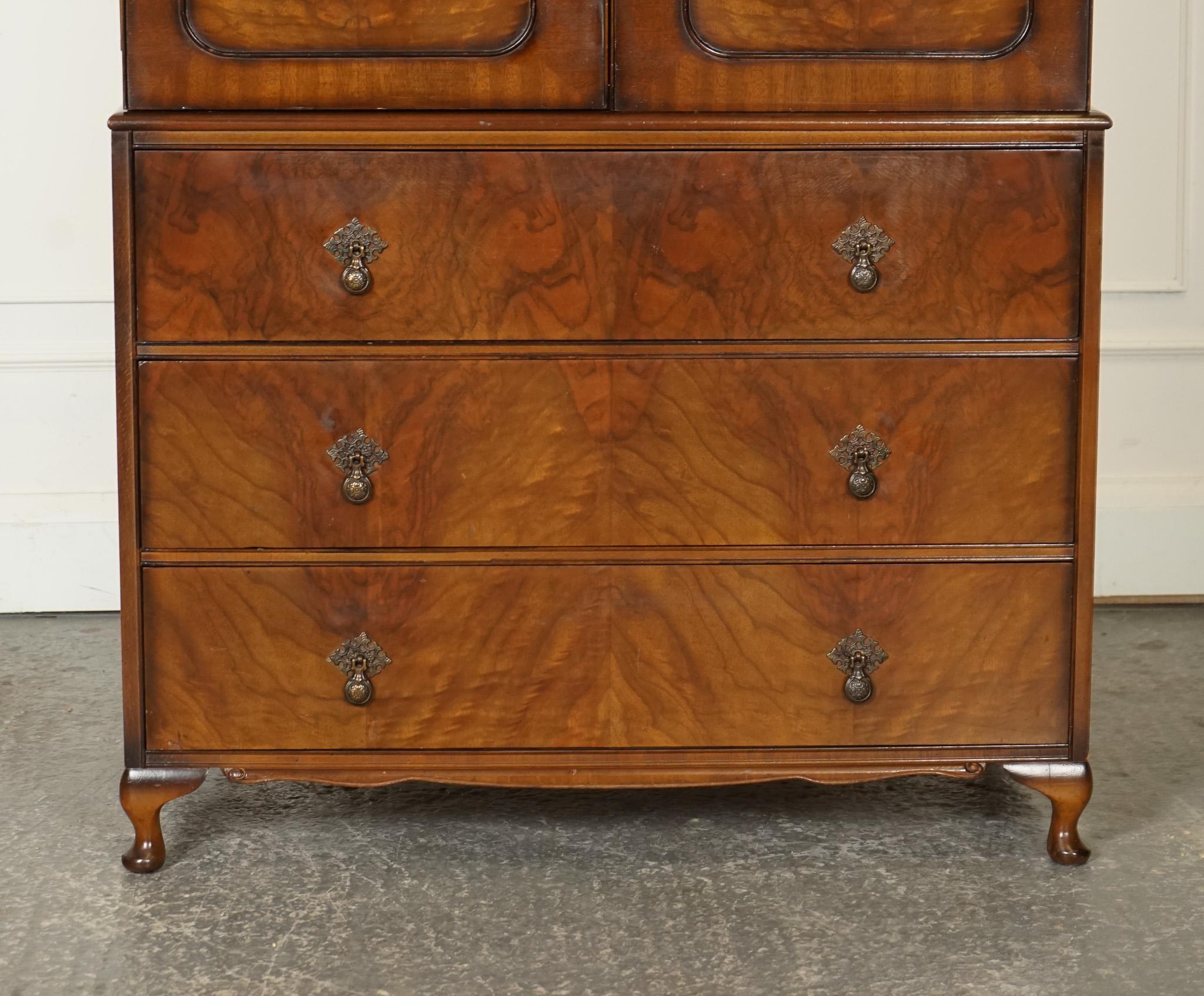 20th Century VINTAGE BUTILUX CiRCA 1960'S ART DECO DOME SHAPE BURR WALNUT DOUBLE WARDROBE