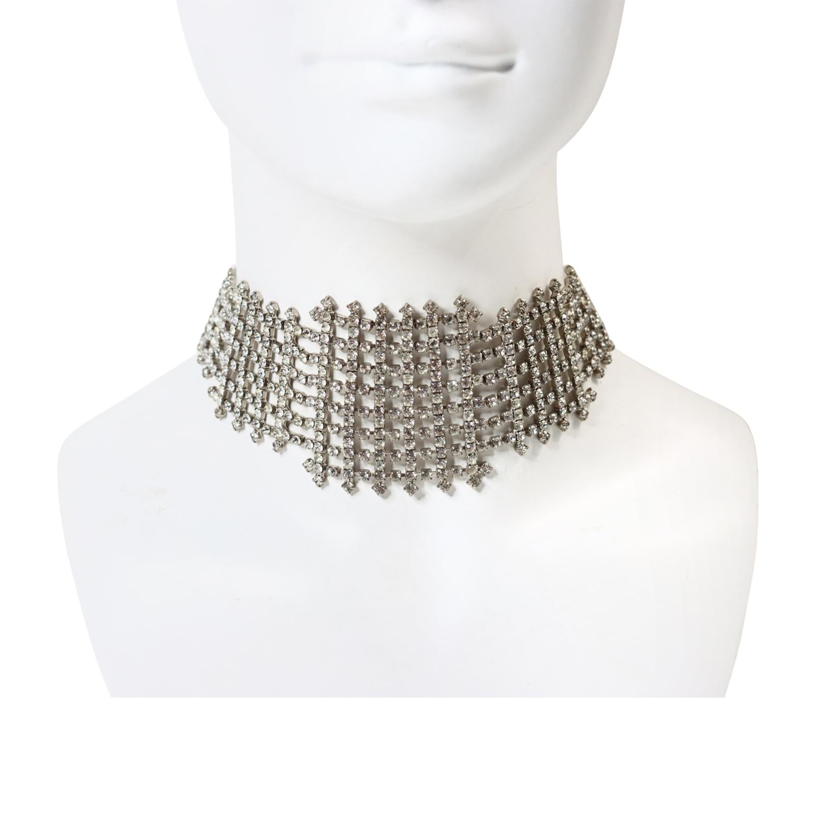 Vintage Butler and Wilson Diamante Choker Circa 1990s In Good Condition In New York, NY