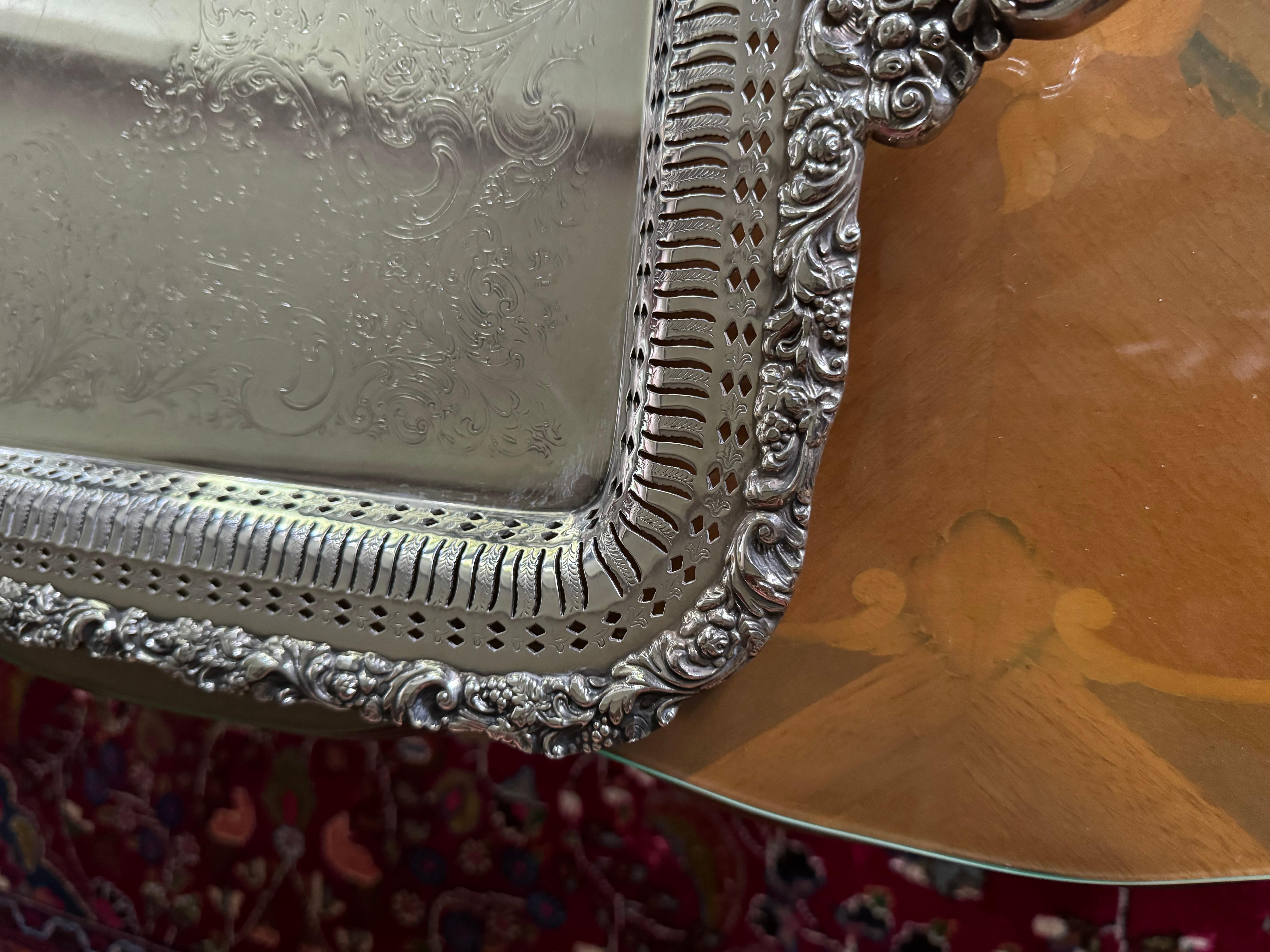 / vintage butler tray silver plate by webster Wilcox , international silver 3292 For Sale 3