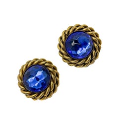 Vintage Butler & Wilson Electric Blue Earrings 1980s
