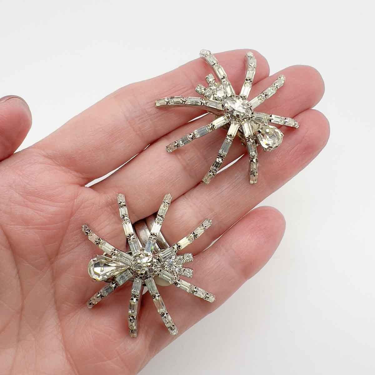 Vintage Butler & Wilson Spider Earrings 1980s In Good Condition For Sale In Wilmslow, GB