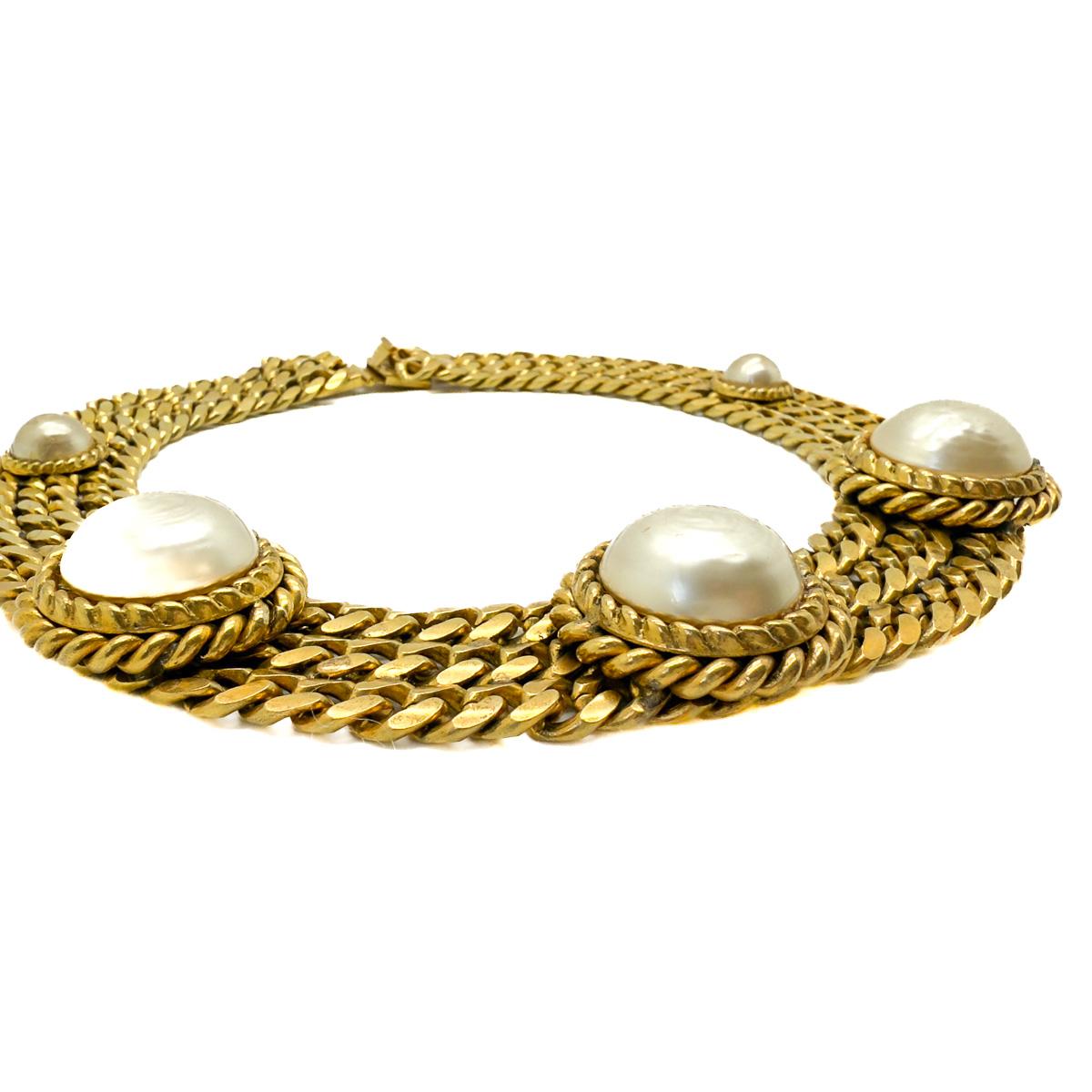 Vintage Butler & Wilson Statement Pearl Chain Collar 1980s For Sale 1