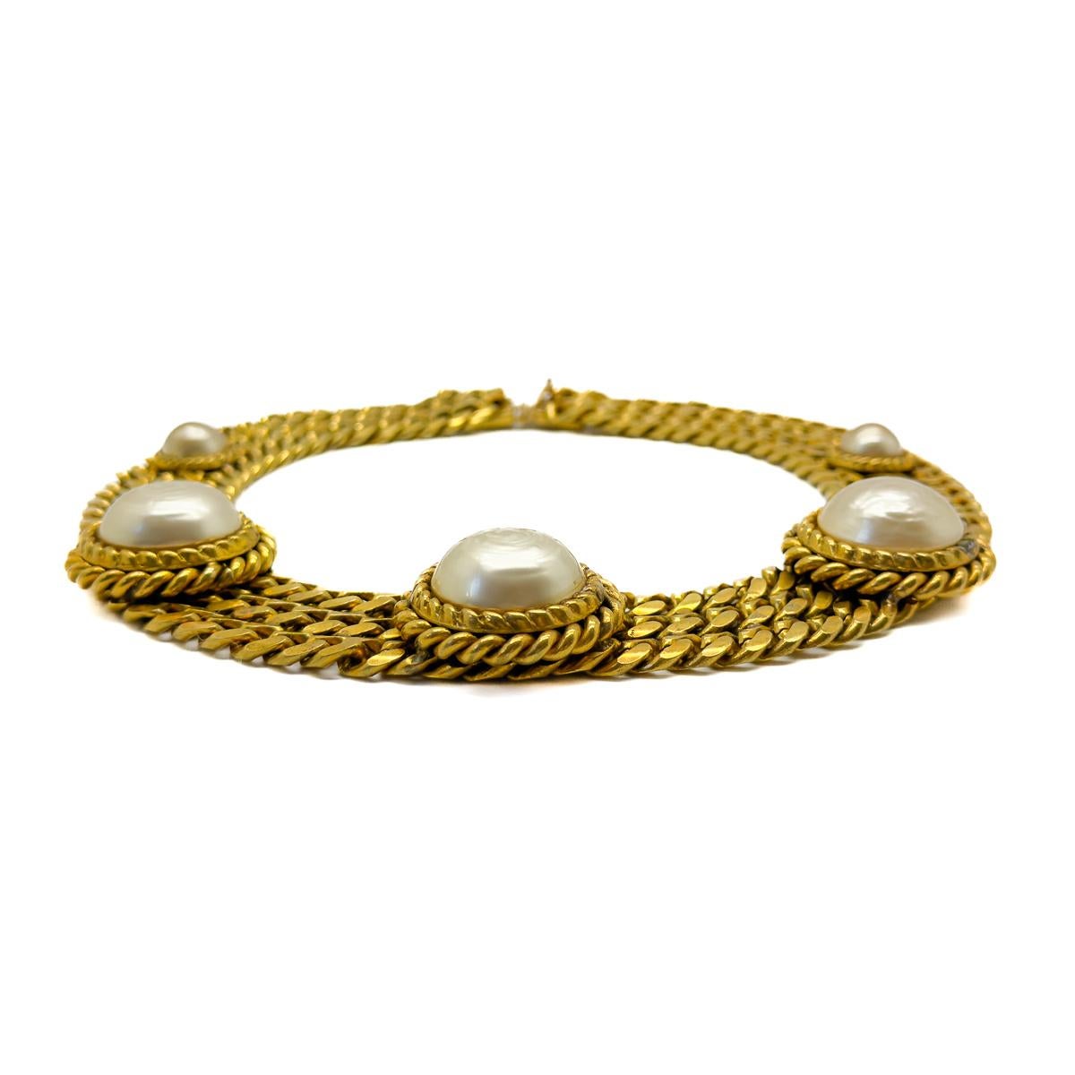 Vintage Butler & Wilson Statement Pearl Chain Collar 1980s For Sale 3
