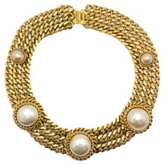 Vintage Butler & Wilson Statement Pearl Chain Collar 1980s