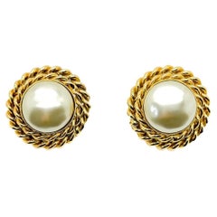 Vintage Butler & Wilson London Statement Rope & Pearl Earrings 1980s