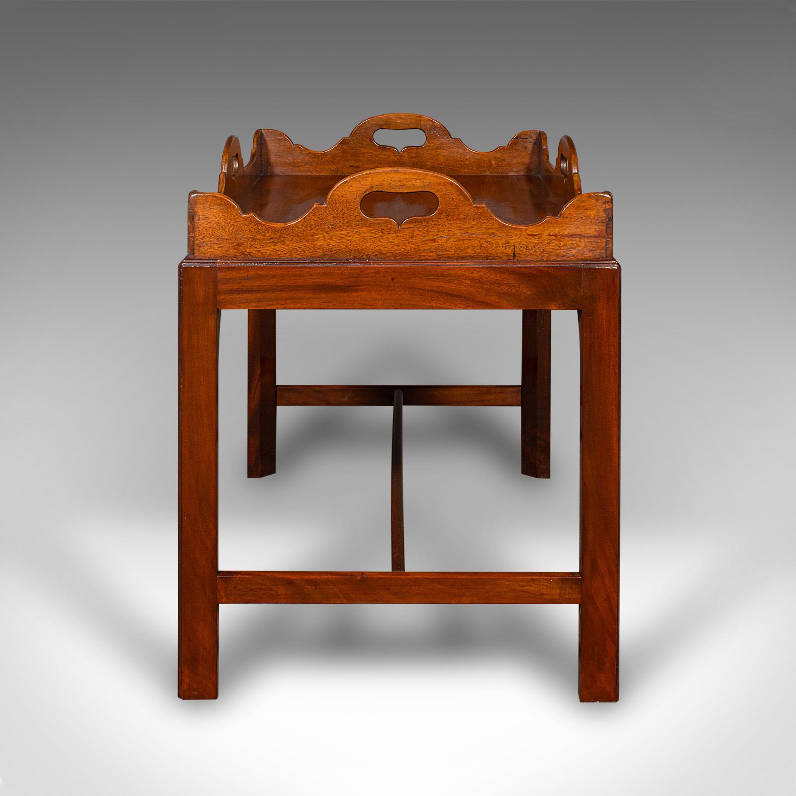 Vintage Butler's Serving Table, Englisch, Afternoon Tea Tablett auf Ständer, Art Deco (Mahagoni) im Angebot