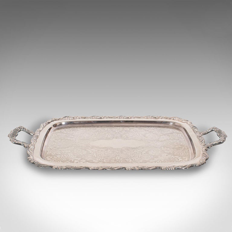 Vintage Butler's Serving Tray, American, Silver Plate, Tea, Platter, Oneida  For Sale at 1stDibs | oneida platter, oneida silversmiths platter, oneida  silver platter value