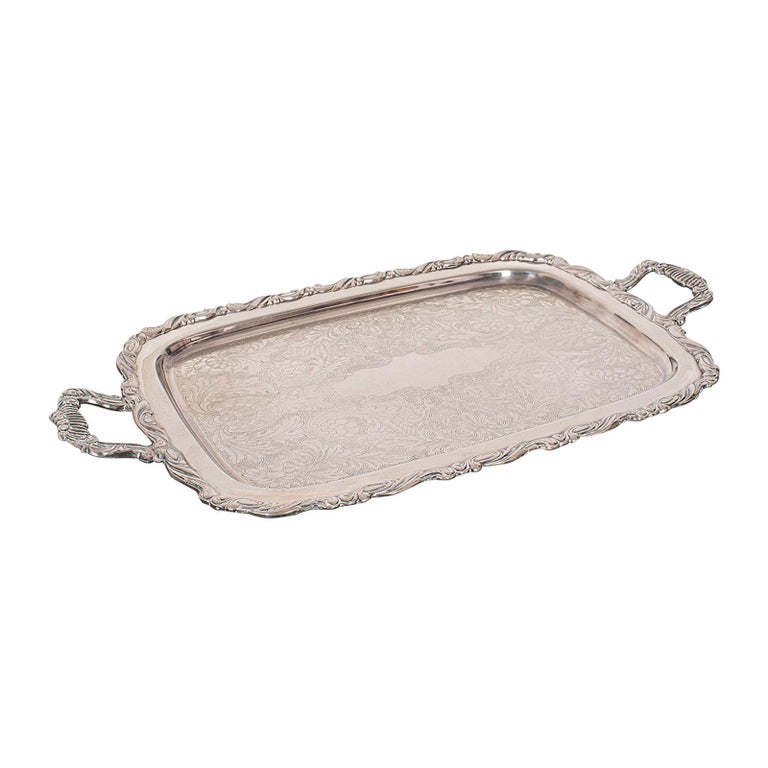 Vintage Butler S Serving Tray American Silver Plate Tea Platter Oneida For Sale At 1stdibs