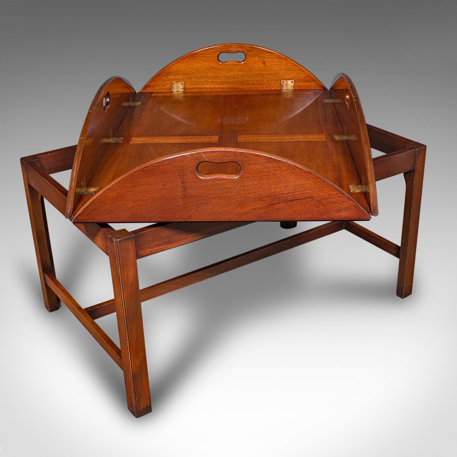 Vintage Butler's Tray Table, English, Serving Stand, Regency Revival, Art Deco en vente 4