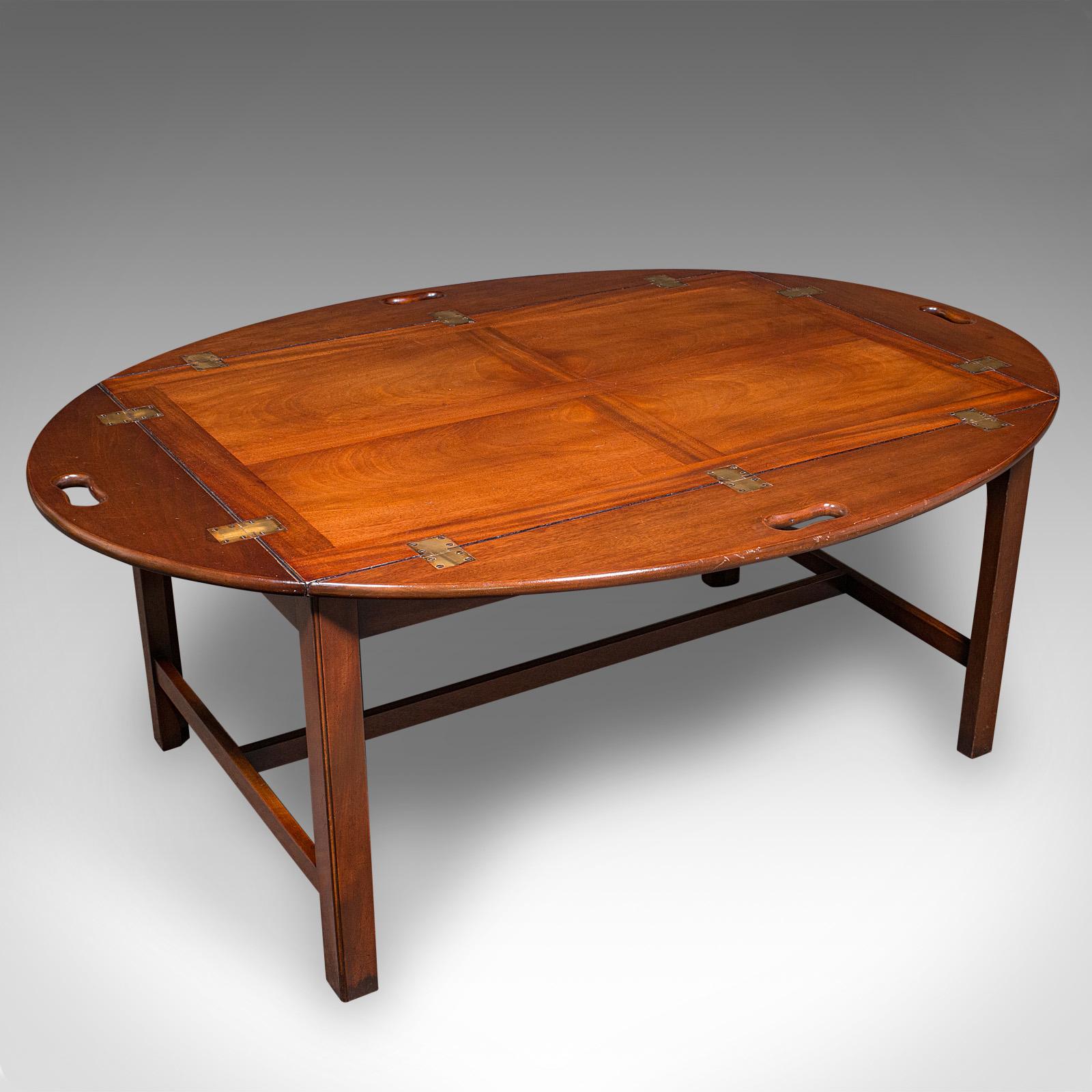 Néo-Régence Vintage Butler's Tray Table, English, Serving Stand, Regency Revival, Art Deco en vente