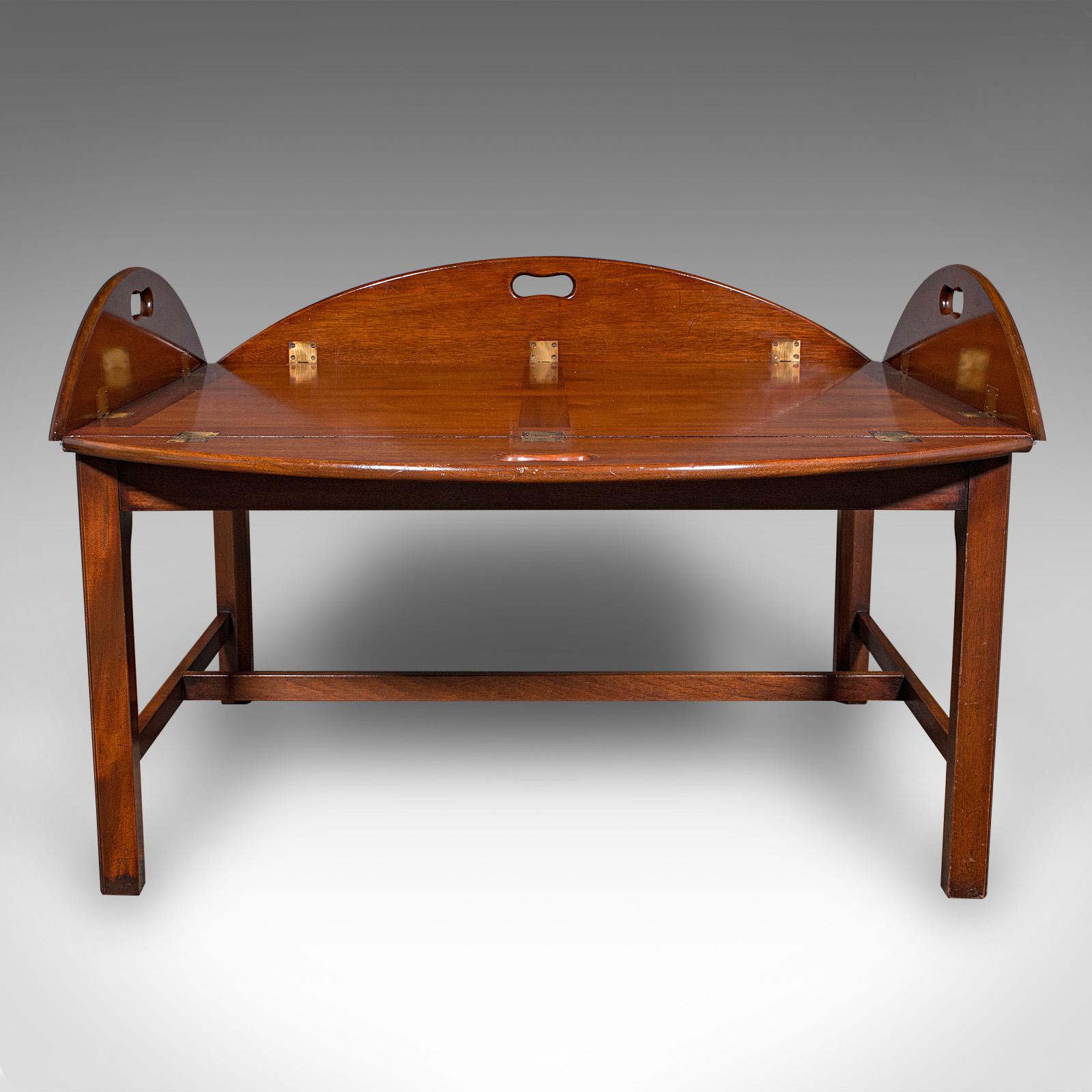 Britannique Vintage Butler's Tray Table, English, Serving Stand, Regency Revival, Art Deco en vente