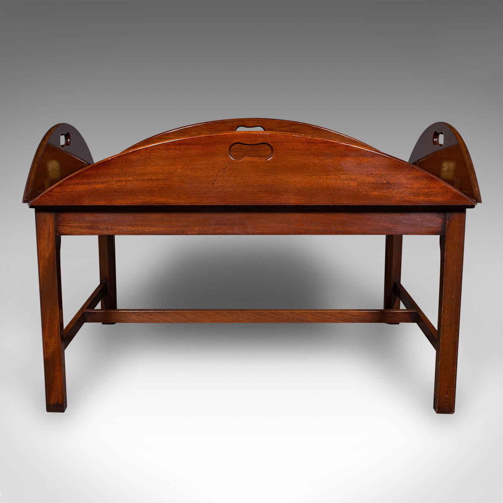 Vintage Butler's Tray Table, English, Serving Stand, Regency Revival, Art Deco Bon état - En vente à Hele, Devon, GB