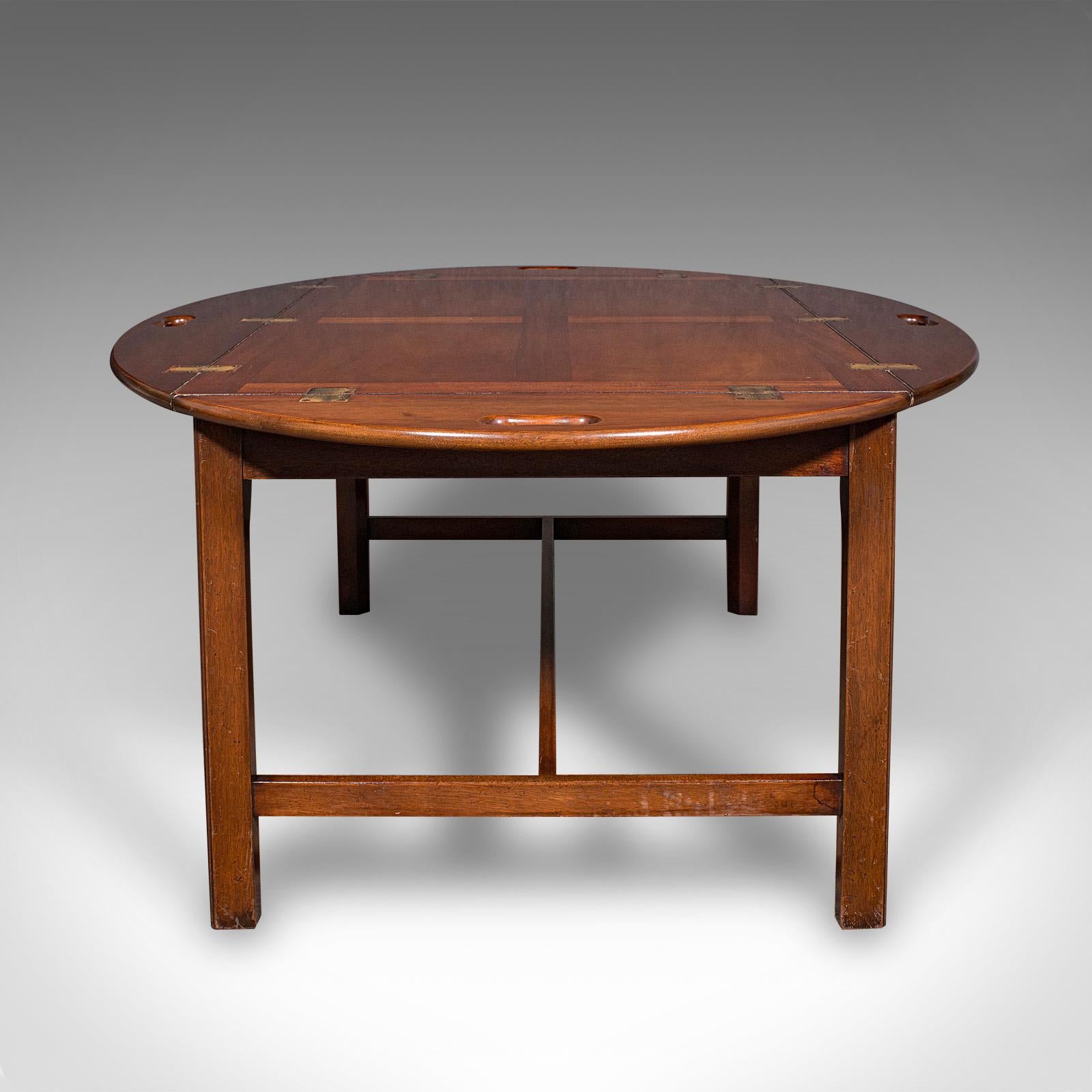 Milieu du XXe siècle Vintage Butler's Tray Table, English, Serving Stand, Regency Revival, Art Deco en vente