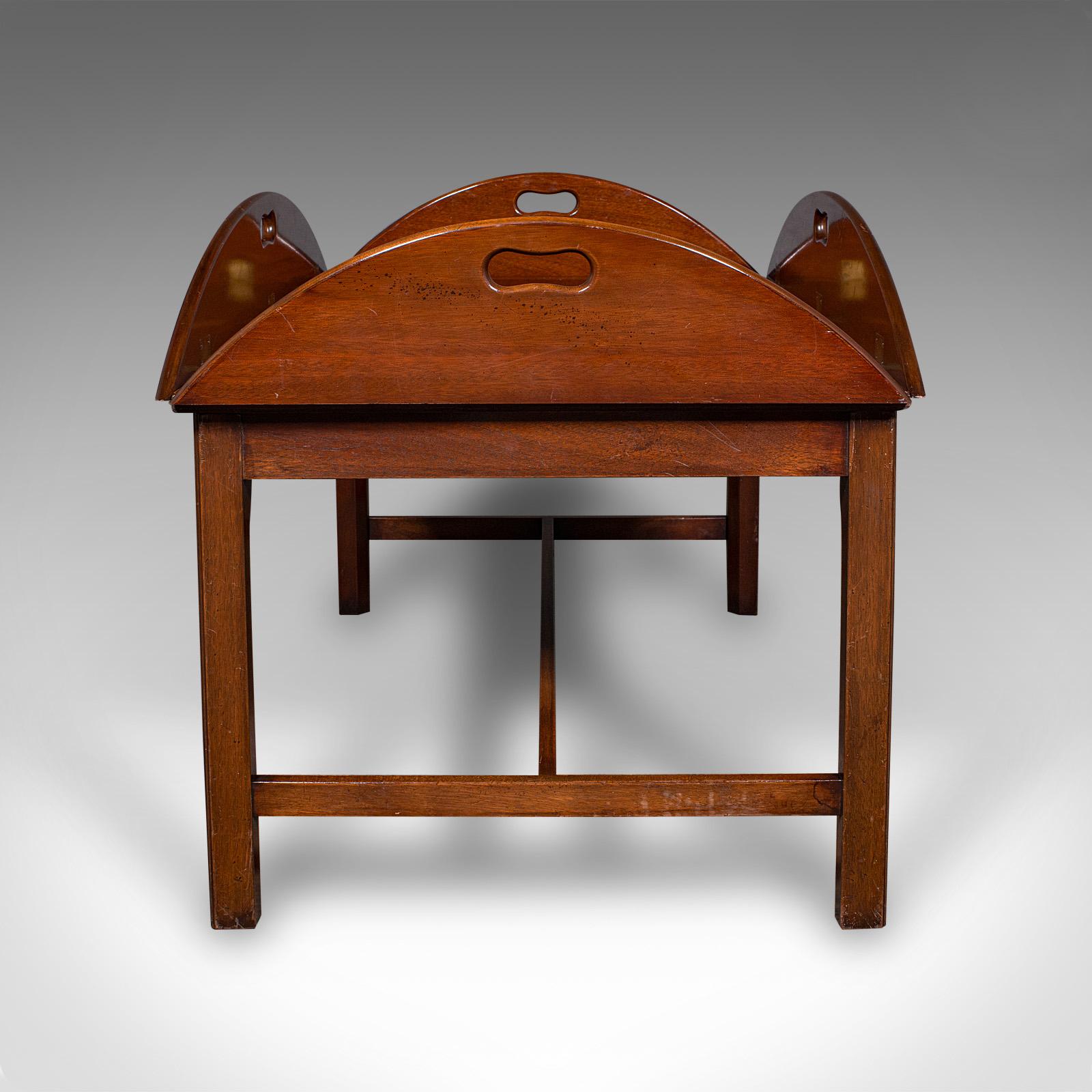 Laiton Vintage Butler's Tray Table, English, Serving Stand, Regency Revival, Art Deco en vente