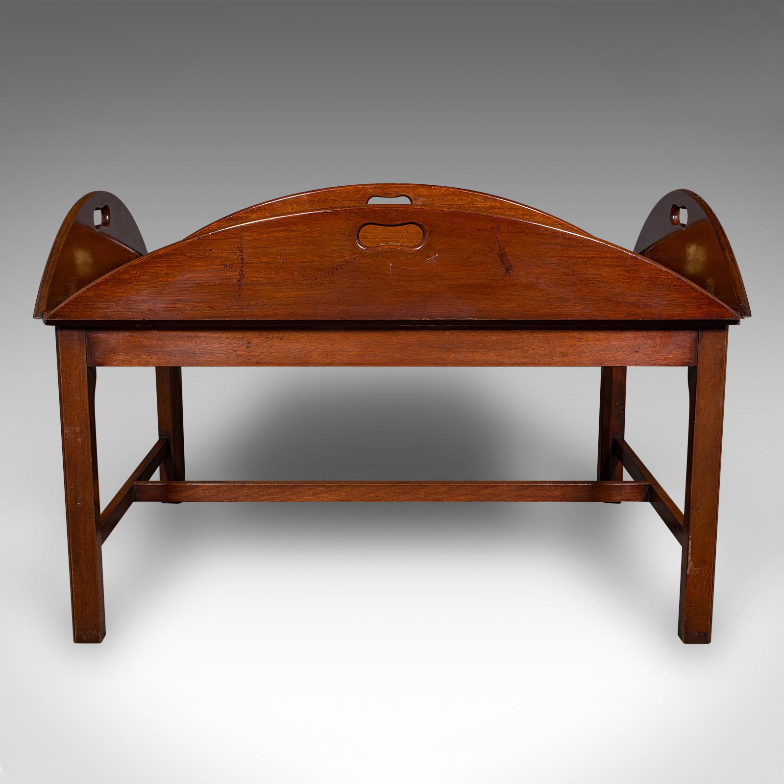 Vintage Butler's Tray Table, English, Serving Stand, Regency Revival, Art Deco en vente 1