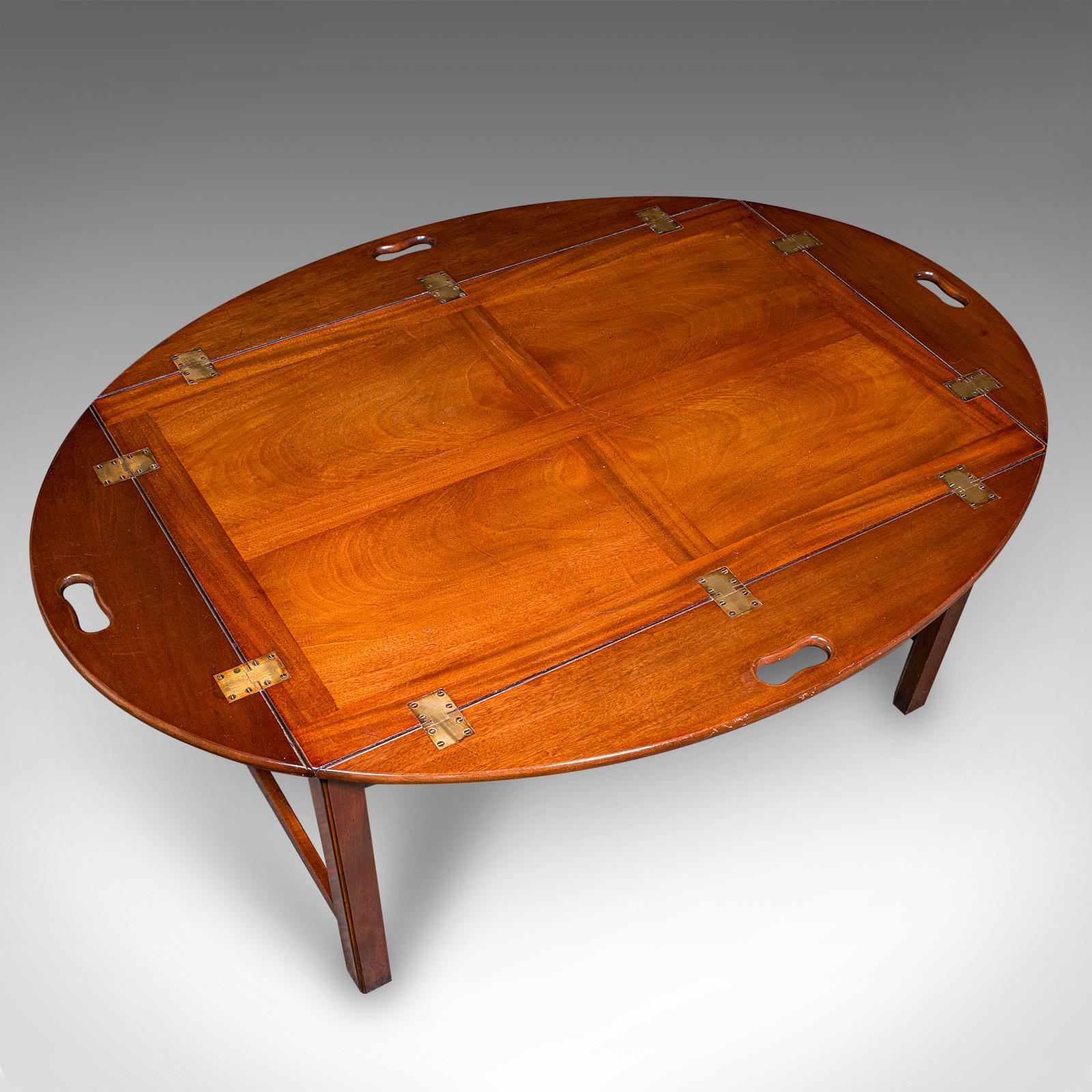 Vintage Butler's Tray Table, English, Serving Stand, Regency Revival, Art Deco en vente 2