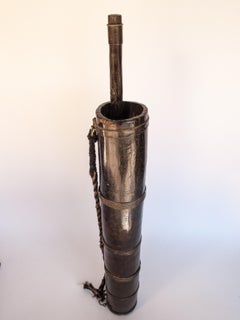 Vintage Butter Tea Pot and Churning Rod, Bhote People of Nepal, Mid-20th Century