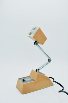Lampe de bureau réglable jaune beurre vintage, Model No No. HH-16, Well-Lite, 1970