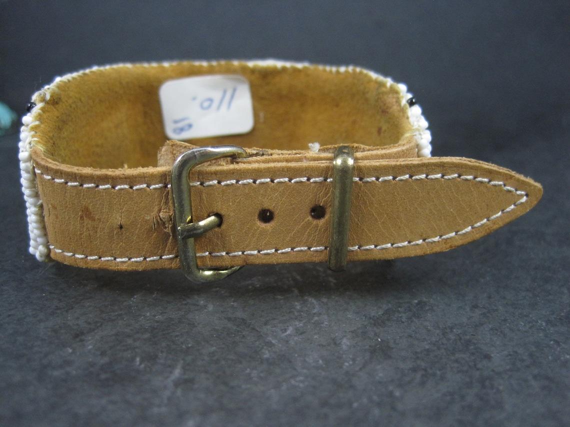 Women's Vintage Butterfly Beaded Watch Band Paiute Jenny Dick For Sale