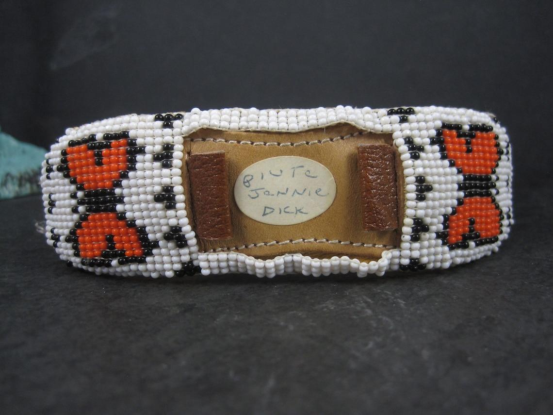 Vintage Butterfly Beaded Watch Band Paiute Jenny Dick For Sale 1