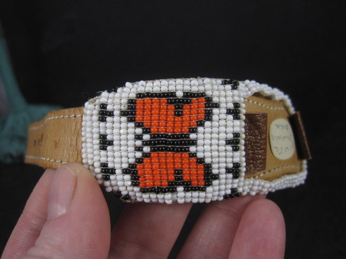 Vintage Butterfly Beaded Watch Band Paiute Jenny Dick For Sale 3