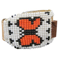 Correa de reloj vintage con cuentas de mariposa Paiute Jenny Dick