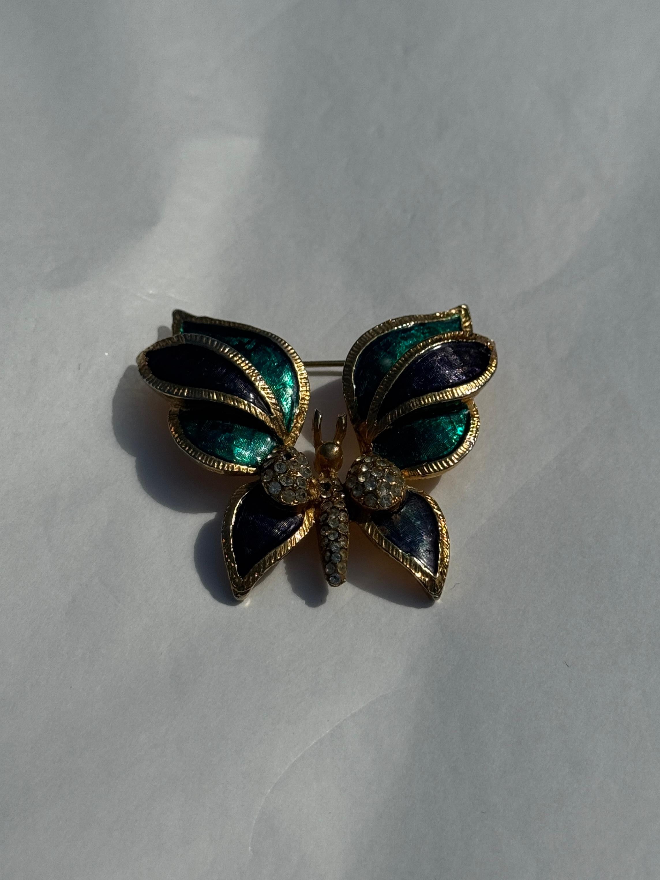 Art Deco Vintage Butterfly Brooch For Sale
