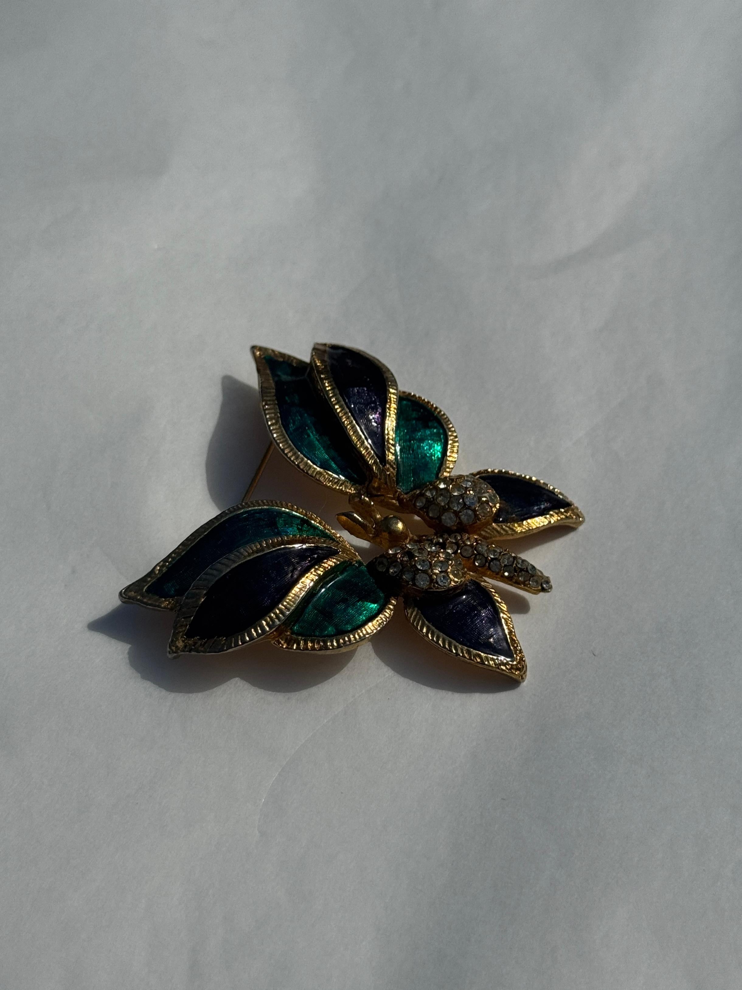 Vintage Butterfly Brooch In Good Condition For Sale In Milano, IT