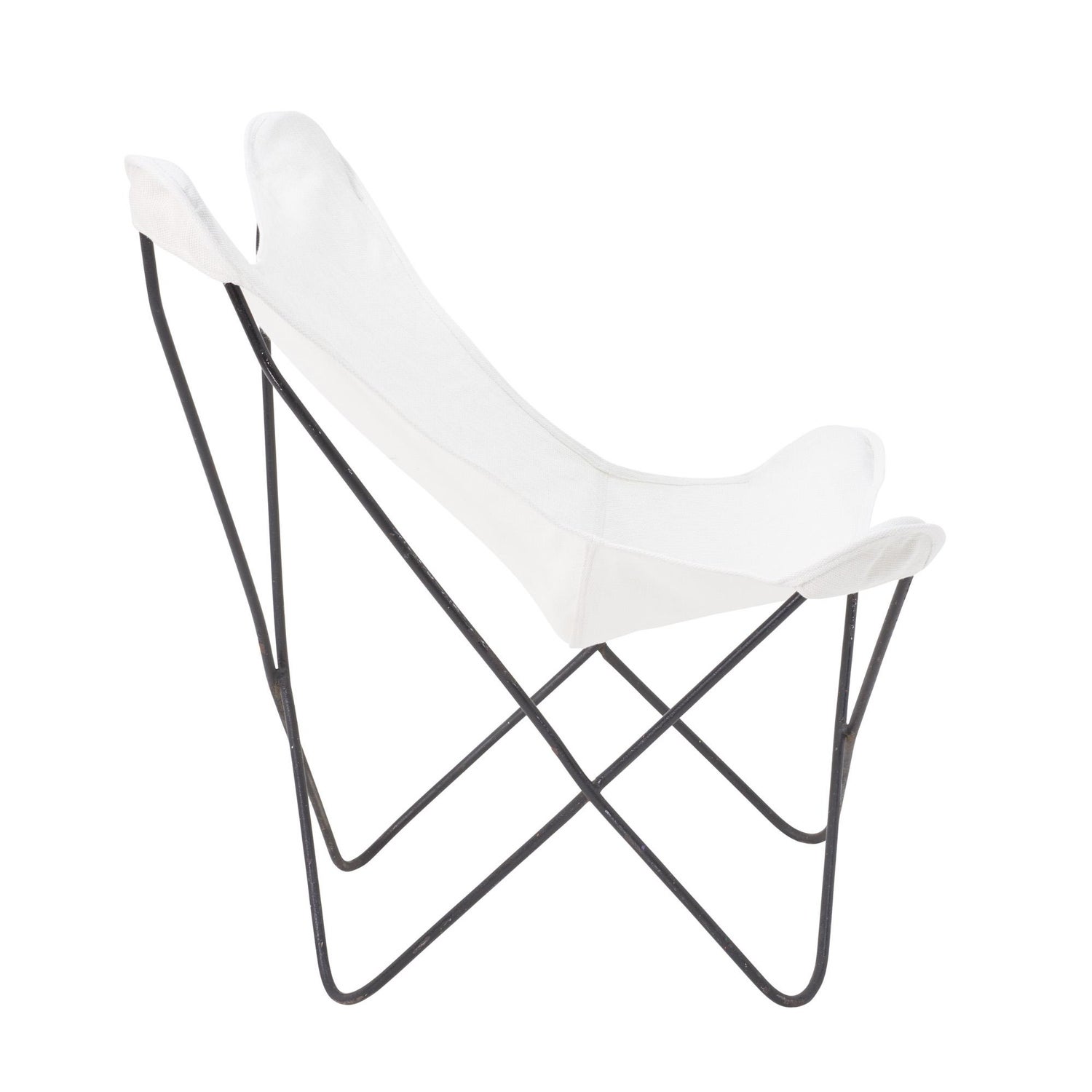 white leather butterfly chair