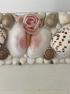 Vintage Sailors Valentines Shell Encrusted Frame